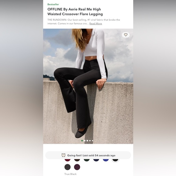 aerie Pants - Aerie Black Crossover Flare Leggings